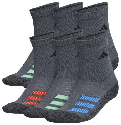 adidas Youth Cushioned Angle Stripe 6-Pack Crew Socks adidas