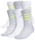 adidas Youth Cushioned Mixed 6-Pack Crew Socks adidas