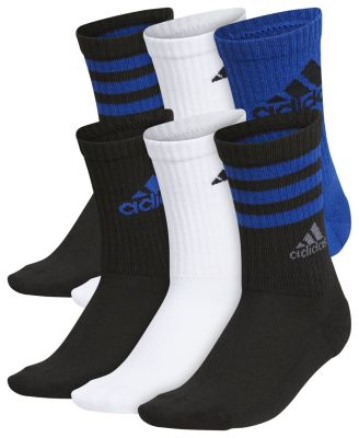 adidas Youth Cushioned Mixed 6-Pack Crew Socks