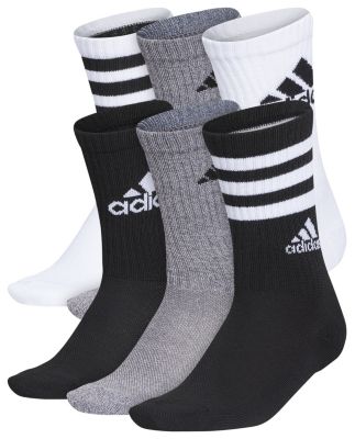 adidas Youth Cushioned Mixed 6-Pack Crew Socks