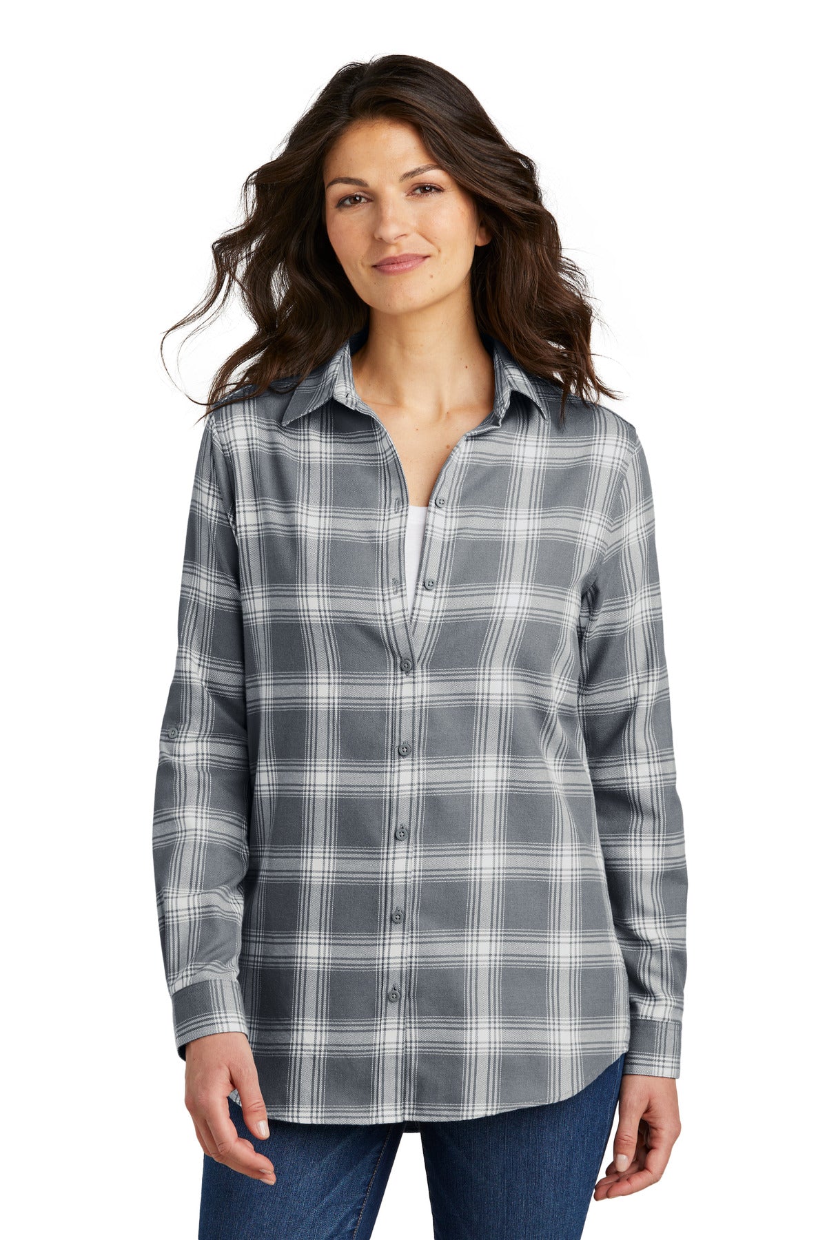 Port Authority® Ladies Plaid Flannel Tunic