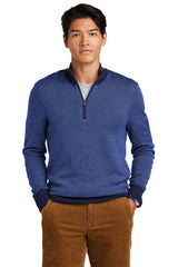 Brooks Brothers Washable Merino Birdseye 1/4-Zip Sweater. BB18412 Brooks Brothers