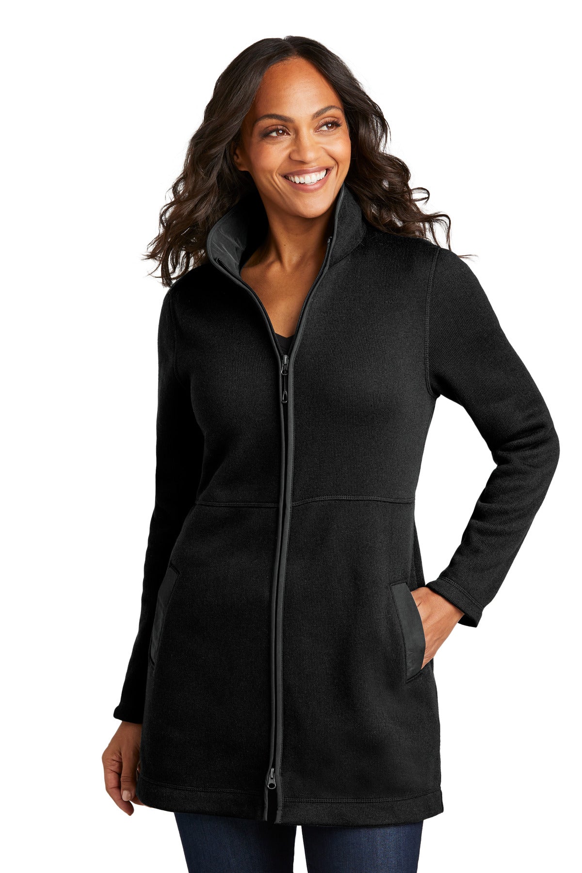 Port Authority® Ladies Arc Sweater Fleece Long Jacket Port Authority