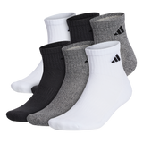 adidas Men's Athletic Cushioned 6-Pack Quarter Sock-1