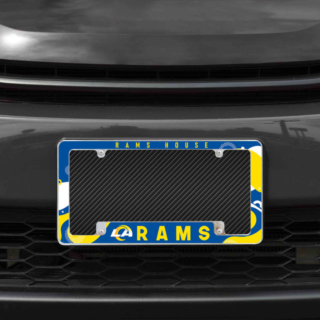Rico Industries NFL  Los Angeles Rams Wave 12" x 6" Chrome License Plate Frame-1