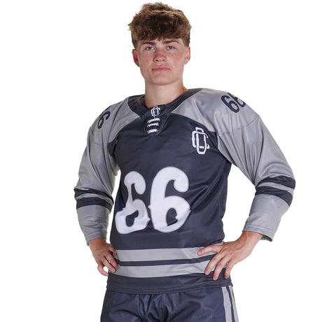 Custom Elite Faux Lace Neck Hockey Jersey Team Ice Hockey Jerseys
