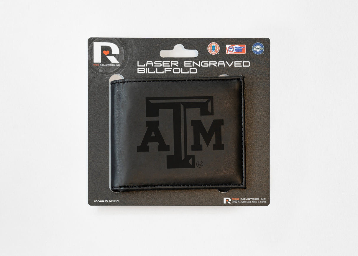 Rico Industries NCAA Texas A&M Aggies  Laser Engraved Billfold Wallet-3