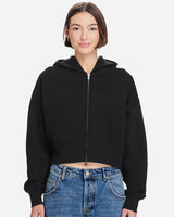 Lane Seven Women's Relaxed Cropped Full-Zip Hoodie Sweatshirt