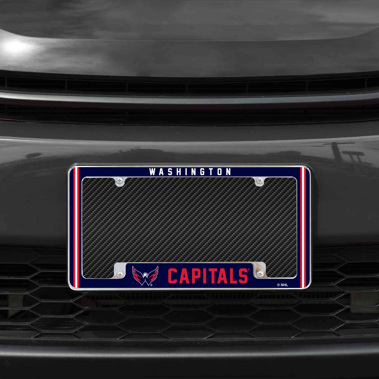 Rico Industries NHL  Washington Capitals Classic 12" x 6" Chrome License Plate Frame-1