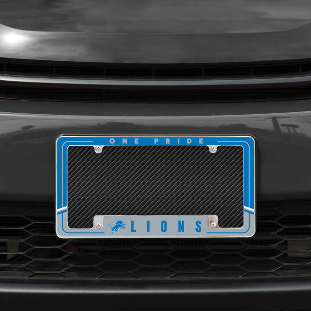 Rico Industries NFL  Detroit Lions Two-Tone 12" x 6" Chrome License Plate Frame-1