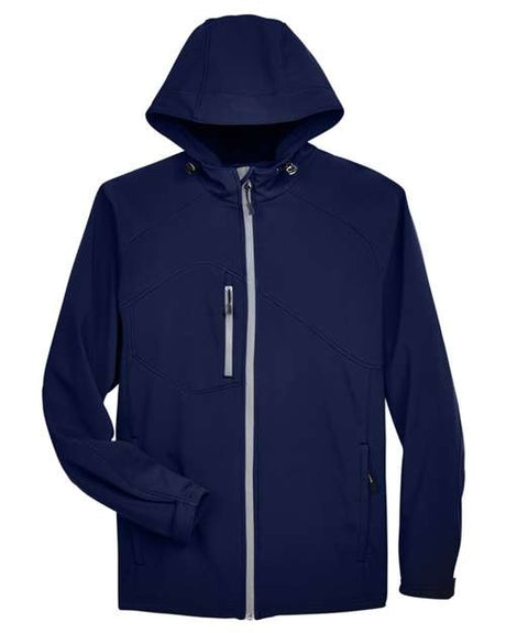 North End Men's Prospect Two-Layer Fleece Bonded Soft Shell Hooded Jacket-1