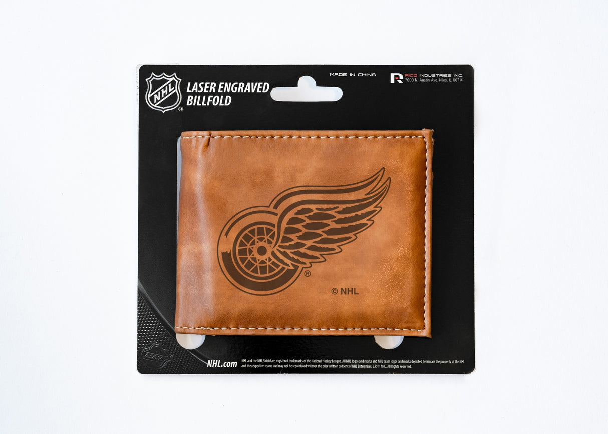 Rico Industries NHL  Detroit Red Wings  Laser Engraved Billfold Wallet-3