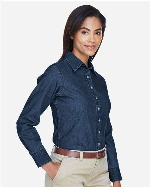 Harriton Women's Denim Shirt-4