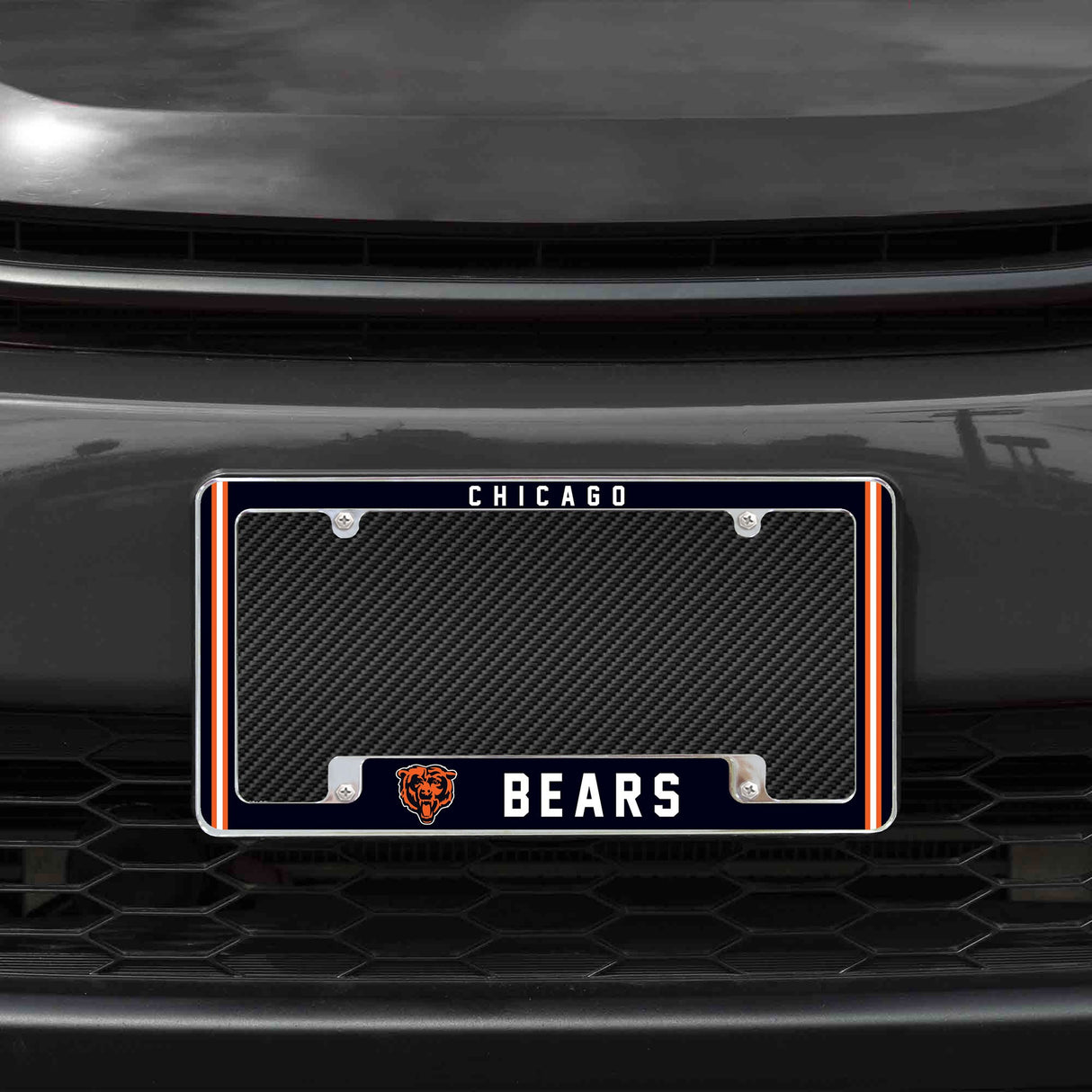 Rico Industries NFL  Chicago Bears Classic 12" x 6" Chrome License Plate Frame-1