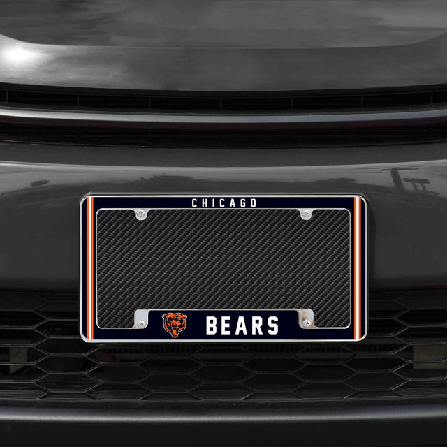 Rico Industries NFL  Chicago Bears Classic 12" x 6" Chrome License Plate Frame-1