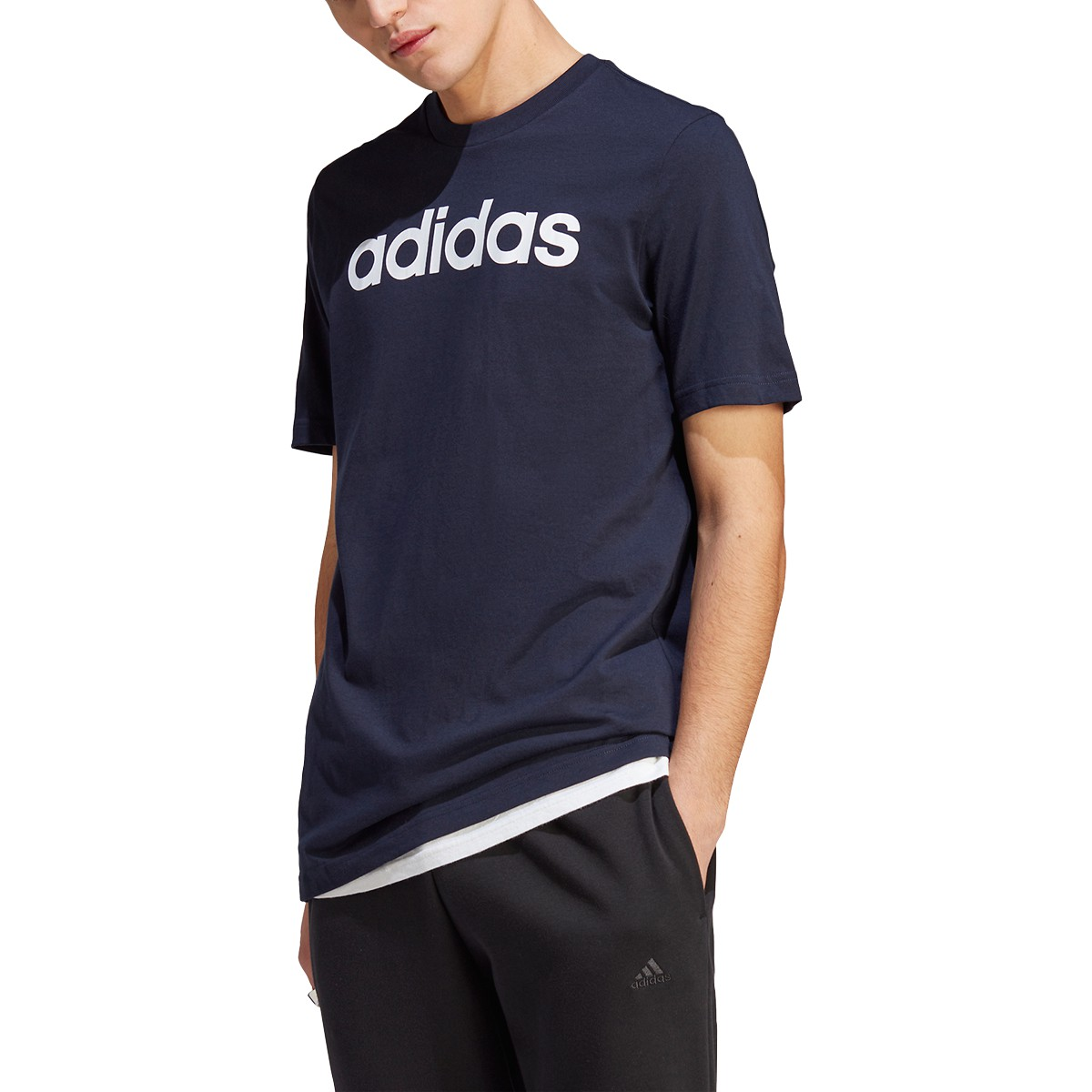 adidas Men\'s Essentials Single Jersey Linear Embroidered Logo T-Shirt –  League Outfitters