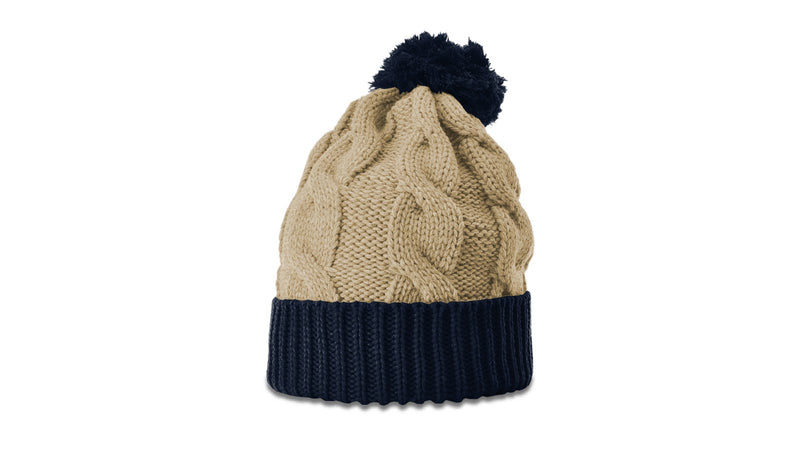 Richardson Chunk Twist Knit Beanie with Cuff & Pom