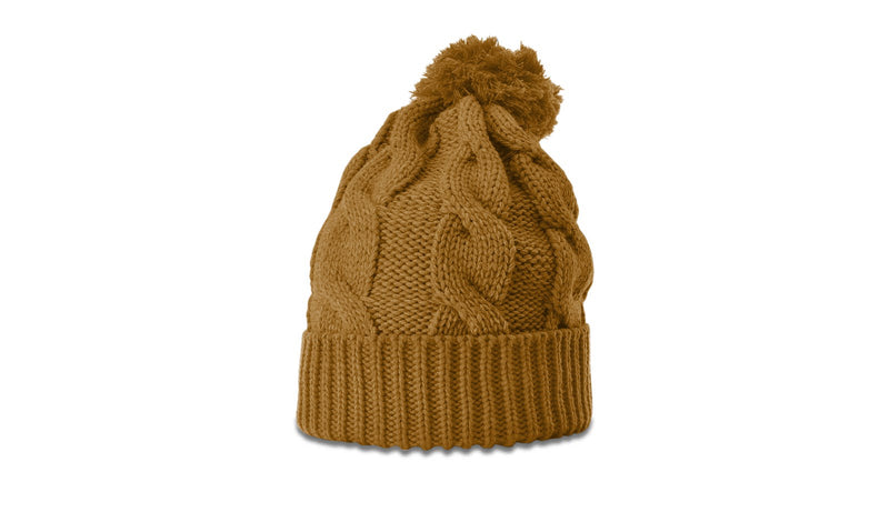 Richardson Chunk Twist Knit Beanie with Cuff & Pom