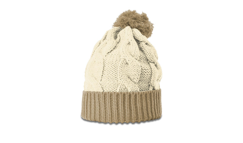 Richardson Chunk Twist Knit Beanie with Cuff & Pom