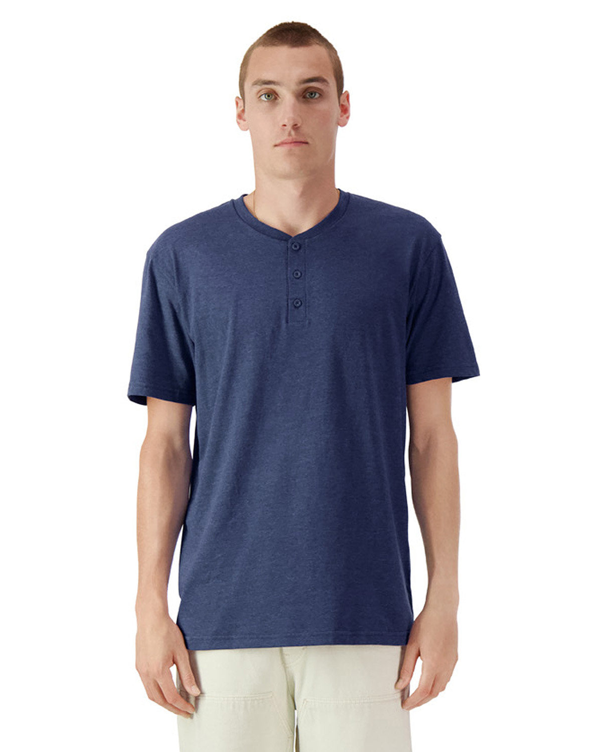 American Apparel Men's CVC Henley T-Shirt American Apparel