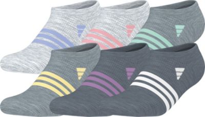 adidas Girl's Superlite 3.0 6-Pack No Show Socks