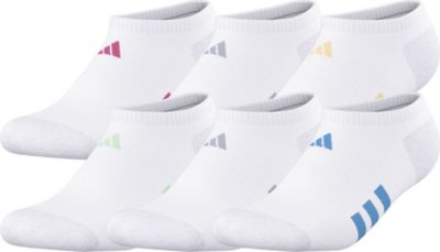 adidas Girl's Athletic Cushioned 6-Pack No Show Socks adidas