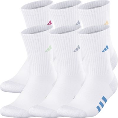 adidas Girl's Athletic Cushioned 6-Pack Crew Socks adidas