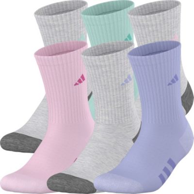 adidas Girl's Athletic Cushioned 6-Pack Crew Socks adidas