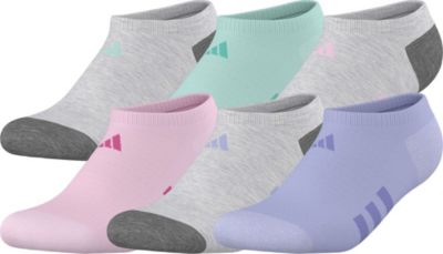 adidas Girl's Athletic Cushioned 6-Pack No Show Socks