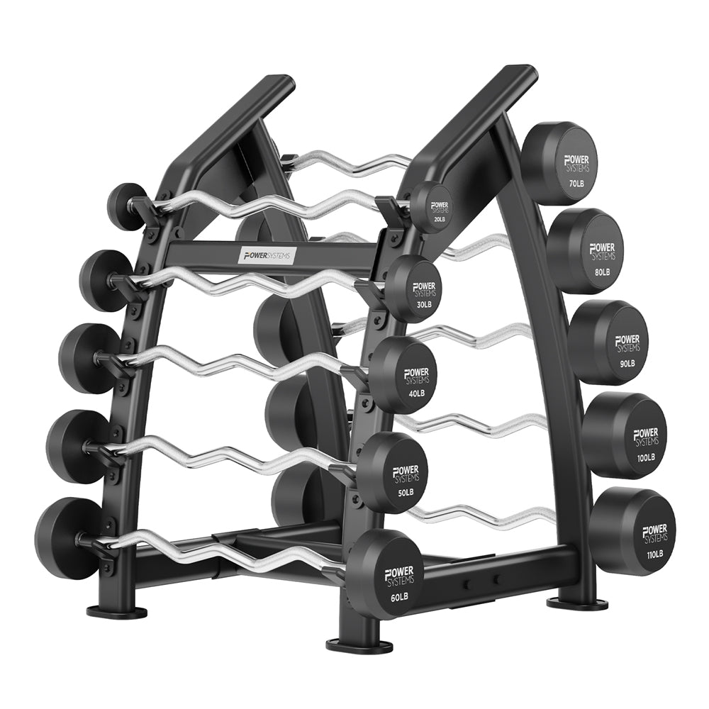 Power Systems ProStyle Fixed Barbell EZ Curl Handle Exercise & Wellness Strength Bars & Plates