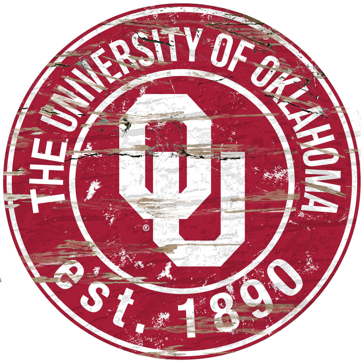 Fan Creations Oklahoma Sooners 24" Round Wood Sign Fan Gear NCAA Oklahoma Sooners