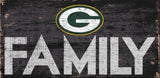 Fan Creations Green Bay Packers Family Design Wood Sign 12x6 Fan Gear NFL Green Bay Packers