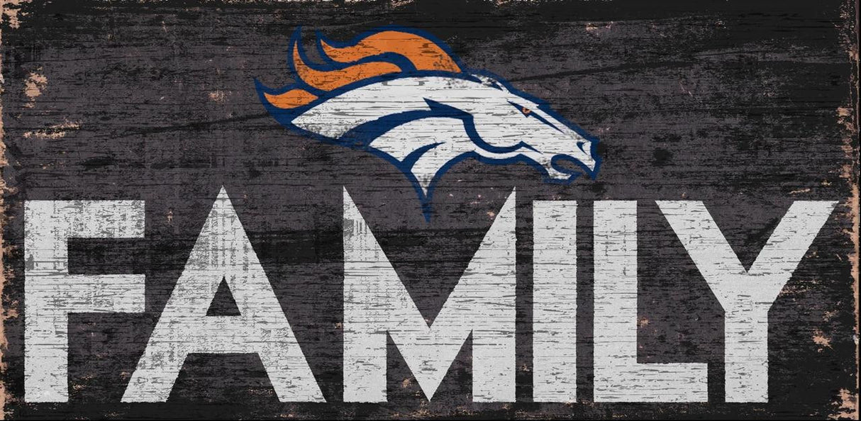 Fan Creations Denver Broncos Family Design Wood Sign 12x6 Fan Gear NFL Denver Broncos