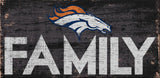 Fan Creations Denver Broncos Family Design Wood Sign 12x6 Fan Gear NFL Denver Broncos