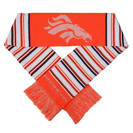 Forever Collectibles Denver Broncos Glitter Stripe Scarf Fan Gear NFL Denver Broncos