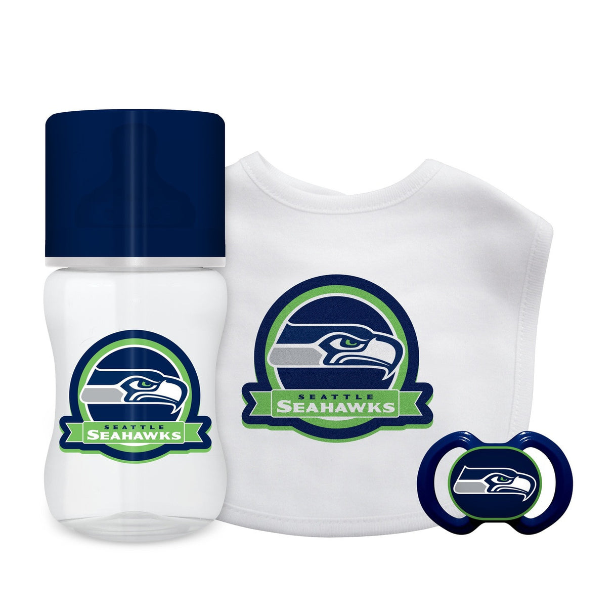 Baby Fanatic Seattle Seahawks 3 Piece Baby Gift Set Fan Gear NFL Seattle Seahawks