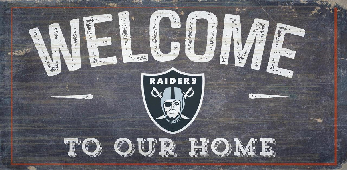 Fan Creations Las Vegas Raiders Welcome To Our Home Wood Sign 6x12 Fan Gear NFL Las Vegas Raiders