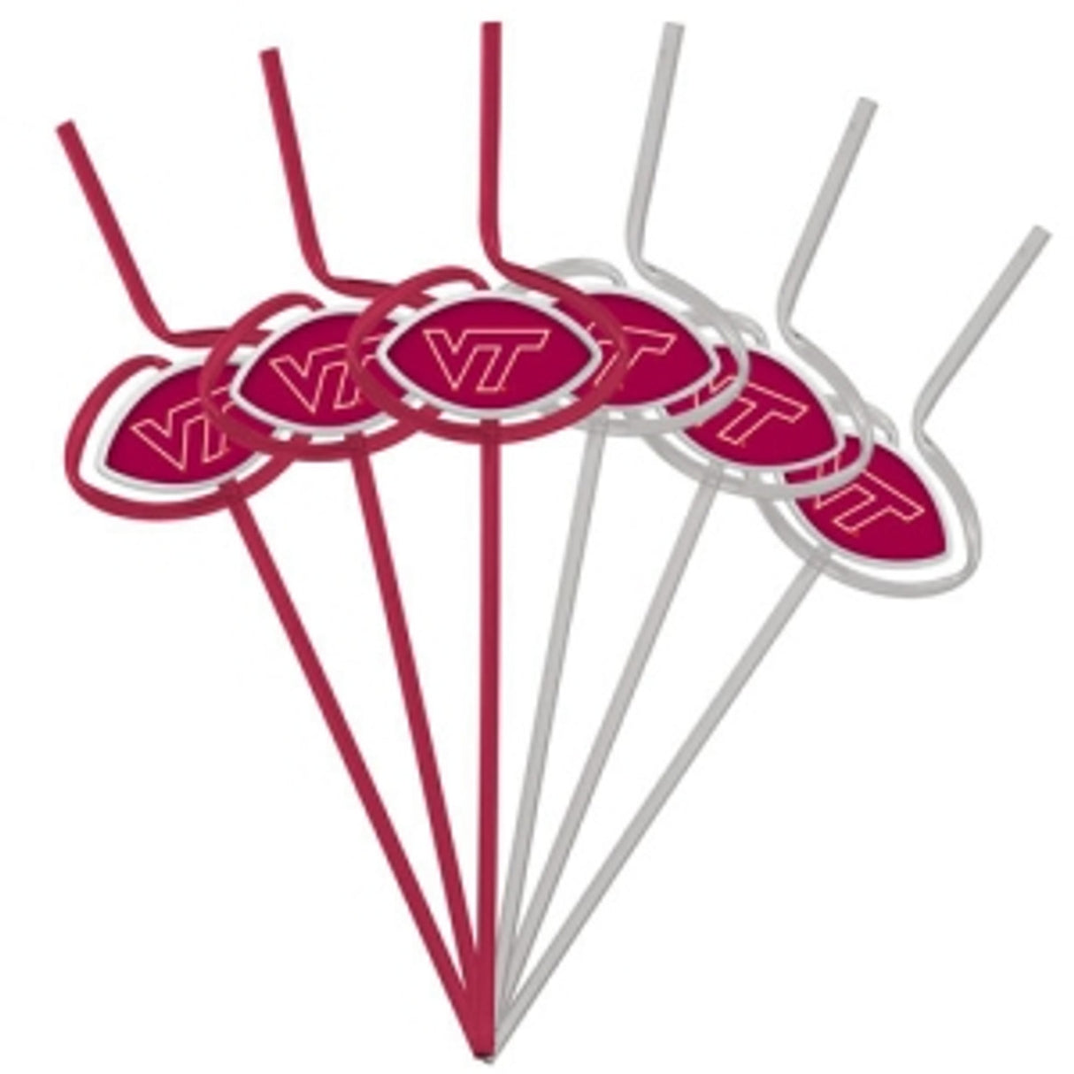 Pangea Brands Virginia Tech Hokies Team Sipper Straws Fan Gear NCAA Virginia Tech Hokies