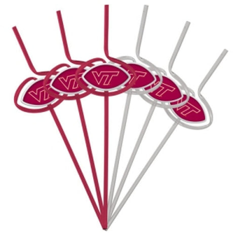 Pangea Brands Virginia Tech Hokies Team Sipper Straws Fan Gear NCAA Virginia Tech Hokies