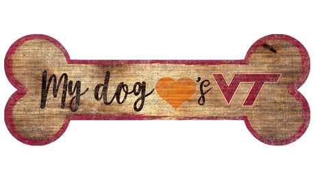 Fan Creations Virginia Tech Hokies Dog Bone Shape Wood Sign 6x12 Fan Gear NCAA Virginia Tech Hokies