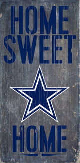 Fan Creations Dallas Cowboys Home Sweet Home Wood Sign 6"x12" Fan Gear NFL Dallas Cowboys