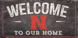 Fan Creations Nebraska Cornhuskers Welcome To Our Home Wood Sign 6x12 Fan Gear NCAA Nebraska Cornhuskers