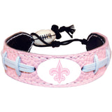 Gamewear New Orleans Saints Pink Football Bracelet Fan Gear NFL New Orleans Saints
