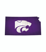 Fan Creations Kansas State Wildcats 12 Inch Team Color State Shape Wood Sign Fan Gear NCAA Kansas State Wildcats