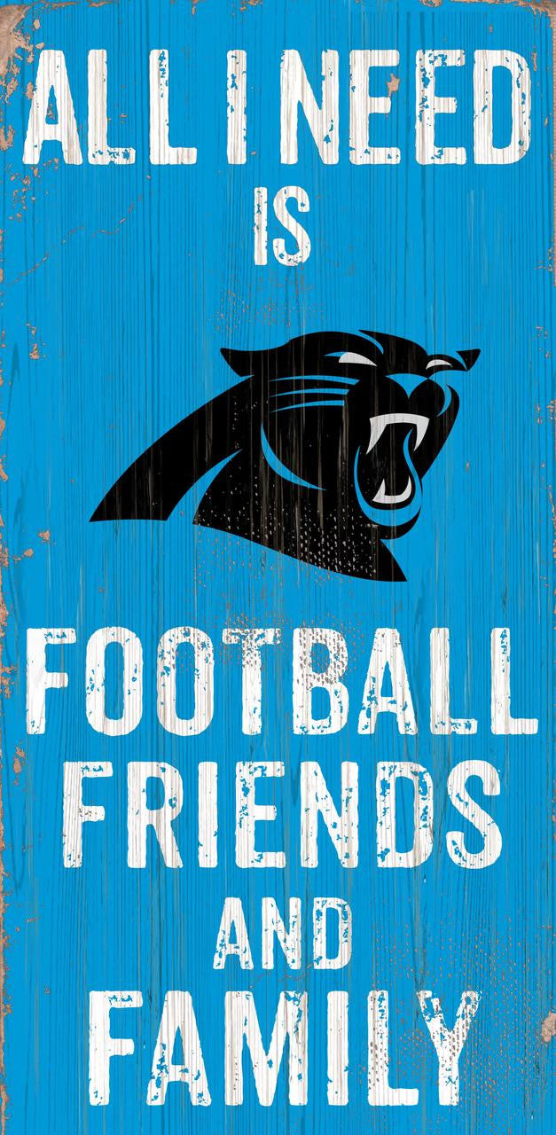 Fan Creations Carolina Panthers Football Friends and Family Wood Sign 6x12 Fan Gear NFL Carolina Panthers
