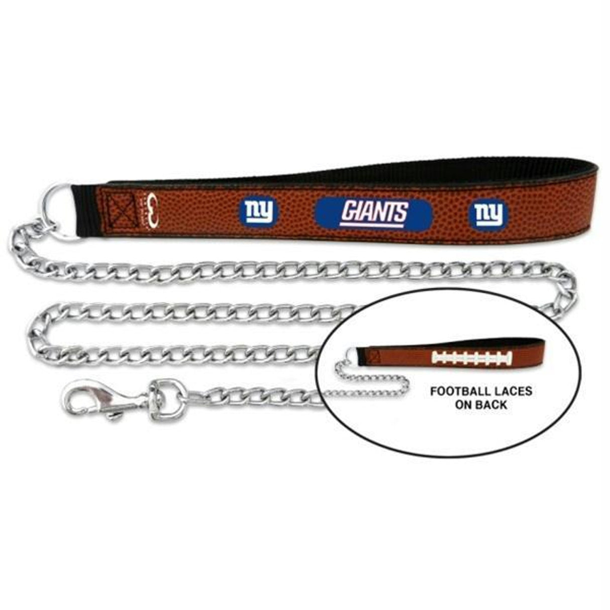Gamewear New York Giants Leather Football Pet Leash Size Large Fan Gear NFL New York Giants