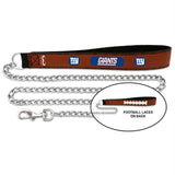 Gamewear New York Giants Leather Football Pet Leash Size Large Fan Gear NFL New York Giants