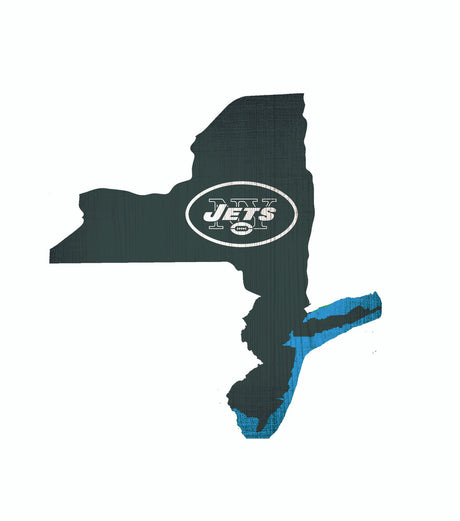 Fan Creations New York Jets 12 Inch Team Color State Shape Design Wood Sign Fan Gear NFL New York Jets