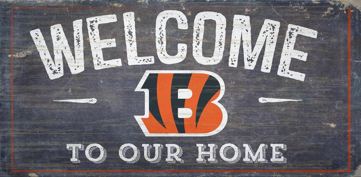 Fan Creations Cincinnati Bengals Welcome To Our Home Wood Sign 6x12 Fan Gear NFL Cincinnati Bengals