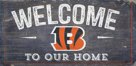 Fan Creations Cincinnati Bengals Welcome To Our Home Wood Sign 6x12 Fan Gear NFL Cincinnati Bengals